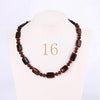Onyx Amber Opal Black agate Vintage Necklace Set Crystal Power Natural Stone Chain Charm Reiki Men Statement Fine Choker Jewelry