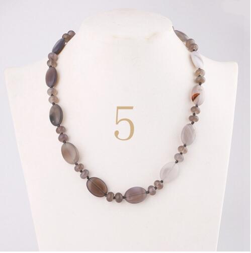 Onyx Amber Opal Black agate Vintage Necklace Set Crystal Power Natural Stone Chain Charm Reiki Men Statement Fine Choker Jewelry