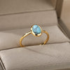 Opal Rings For Women Stainless Steel Gold Color Moonstone Ring 2023 Trend Wedding Band Couple Aesthetic Jewelry Anillos Mujer