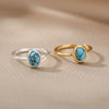 Opal Rings For Women Stainless Steel Gold Color Moonstone Ring 2023 Trend Wedding Band Couple Aesthetic Jewelry Anillos Mujer