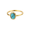 Opal Rings For Women Stainless Steel Gold Color Moonstone Ring 2023 Trend Wedding Band Couple Aesthetic Jewelry Anillos Mujer