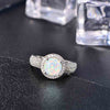 Opal Rings For Women Sterling S925 Silver Round Multicolor Stone Trendy Luxury Fine Jewelry Bridal Wedding Anniversary Ring