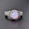 Opal Rings For Women Sterling S925 Silver Round Multicolor Stone Trendy Luxury Fine Jewelry Bridal Wedding Anniversary Ring