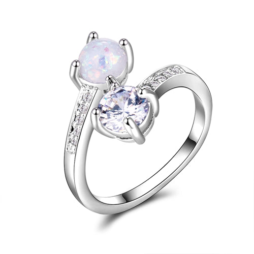 Opal Wedding Rings For Women With 6MM Round AAA Zircon Stones Silver 925 Jewelry Ring Women's Party Gift Top Brand Fine Jewelry