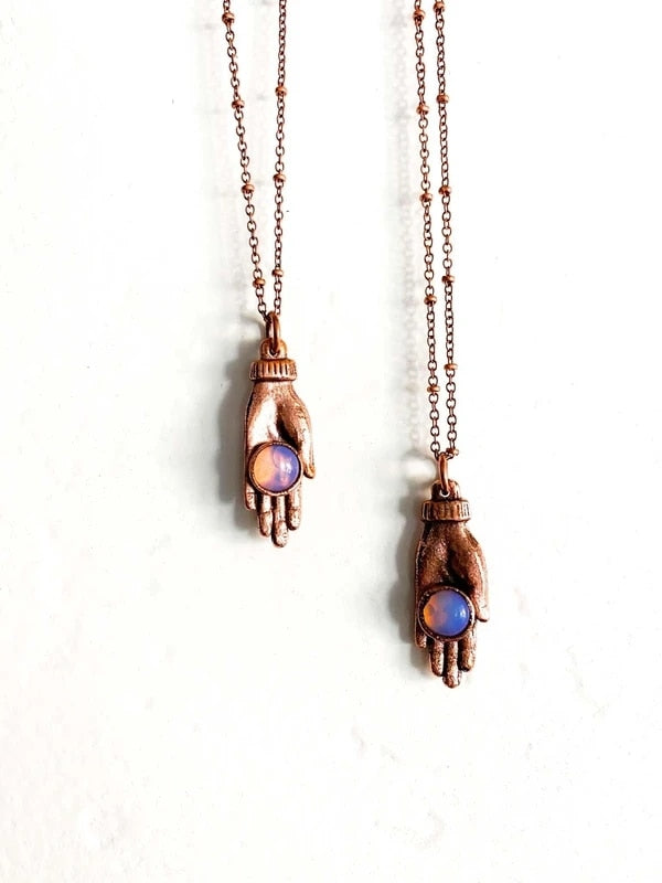 Opalite Fortune Tellers Necklace Wicca, Witch, Pagan, Gypsy, Magic, Fortune Teller Necklace