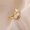 Open Adjustable Butterfly Rings for Women Stainless Steel Couple Ring 2023 Trend Engagement Wedding Aesthetic Jewelry anillos
