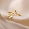Open Adjustable Butterfly Rings for Women Stainless Steel Couple Ring 2023 Trend Engagement Wedding Aesthetic Jewelry anillos