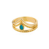 Open Blue Opal Rings For Women Adjustable Stainless Steel Gold Color Ring 2023 Trend Wedding Jewelry Couple Gift anillos