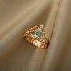 Open Blue Opal Rings For Women Adjustable Stainless Steel Gold Color Ring 2023 Trend Wedding Jewelry Couple Gift anillos