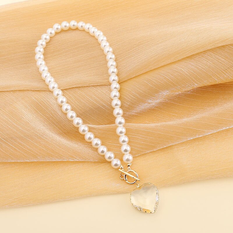 Open Love Pearl Vintage Necklace Women's Letter Item Clavicle Chain necklaces for women  pearl necklace