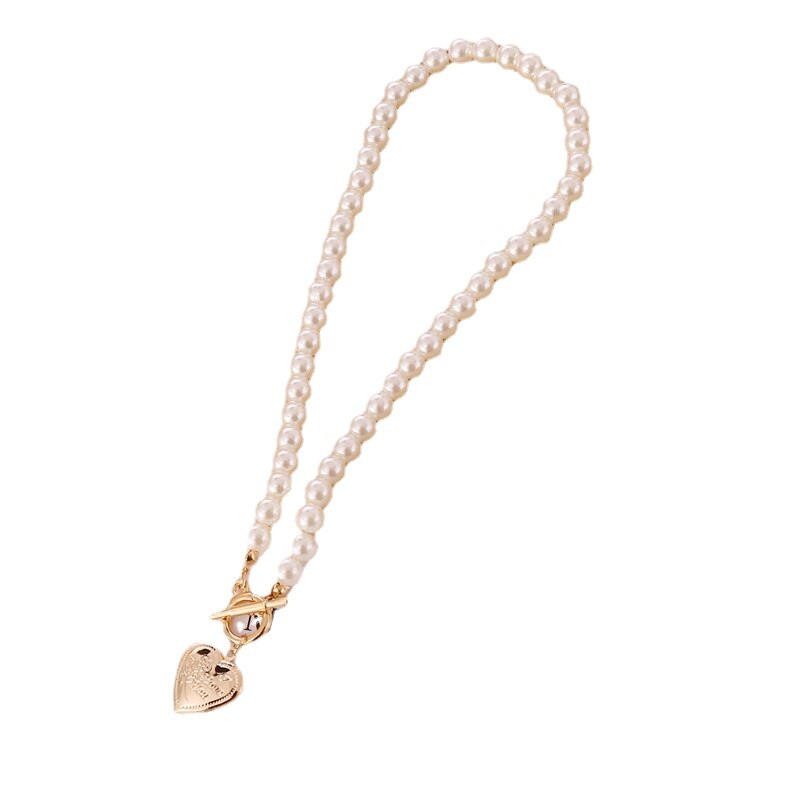 Open Love Pearl Vintage Necklace Women's Letter Item Clavicle Chain necklaces for women  pearl necklace