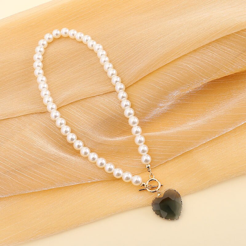 Open Love Pearl Vintage Necklace Women's Letter Item Clavicle Chain necklaces for women  pearl necklace