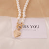 Open Love Pearl Vintage Necklace Women's Letter Item Clavicle Chain necklaces for women  pearl necklace
