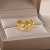 Opening Adjustable Wave Rings for Women Stainless Steel Tangled Infinity Ring 2023 Trend Couple Wedding Jewelry anillos mujer
