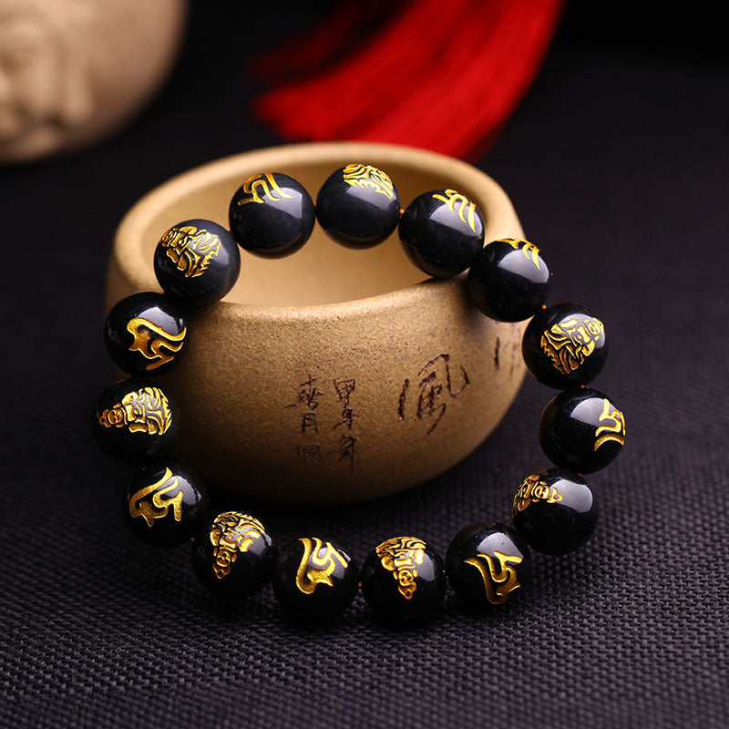Opening The Light Natural Black Yao Patron Saint Bracelet Chinese Zodiac Mascot Men And Women Basis The Life Of Buddha 10mm Bead