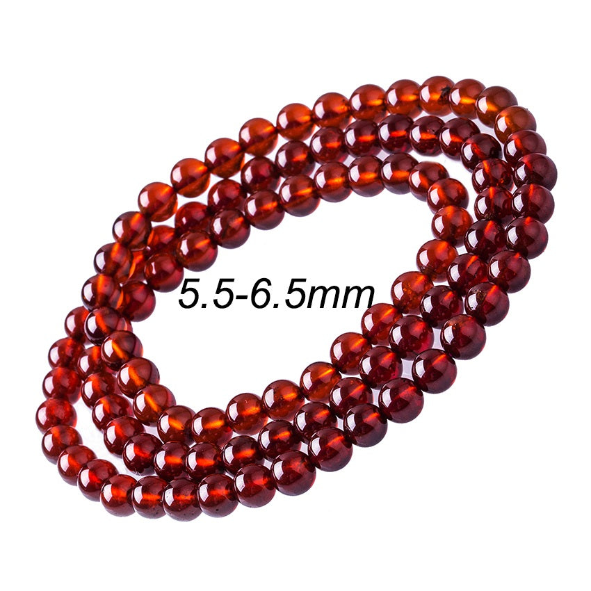 Orange Garnet Men Bracelets 6-8mm Round Bead Bracelets For Women Natural Stone Beads For Jewelry Craft Unisex Bangles