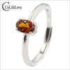 Orange color tourmaline silver ring for engagemernt 4 mm * 6 mm natural tourmaline ring 925 silver tourmaline jewelry for office
