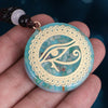 Orgone Blue Natural Stone Pendent Necklace Horus Eye All-Seeing Eyes Devil's Eye Orgonite Energy Necklaces Amulet Jewelry