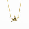 Origami Crane Necklace Animal Jewelry Stainless Steel Gold Color Origami Bird Pendant Necklace Bridesmaid Gifts