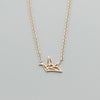 Origami Crane Necklace Animal Jewelry Stainless Steel Gold Color Origami Bird Pendant Necklace Bridesmaid Gifts