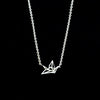 Origami Crane Necklace Animal Jewelry Stainless Steel Gold Color Origami Bird Pendant Necklace Bridesmaid Gifts