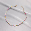 Origin Summer Bohemian Multicolor Simulation Pearl Beaded Chokers Necklace for Women Handmade Baroque Holiday Necklace Jewellery
