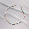 Origin Summer Bohemian Multicolor Simulation Pearl Beaded Chokers Necklace for Women Handmade Baroque Holiday Necklace Jewellery