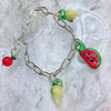 Origin Summer Fantisy Cartoon Lemon Watermelon Link Chain Chokers Necklace for Women Girls Arcylic Fruit Charm Bracelets Jewelry