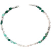 Origin Summer Simple Asymmetry Green Stone Beaded Chokers Necklace for Women Imitation Pearl Metal Round Bead Necklace Jewelry