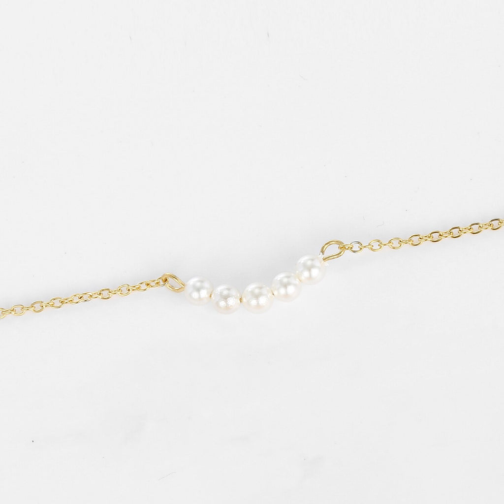 Original 7Rings Minimalist Design Style Cute Five Pearl Party Choker Necklace Women Girlfriend Jewelry Accessories