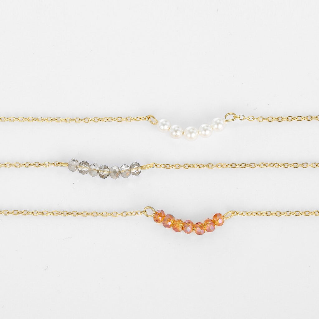 Original 7Rings Minimalist Design Style Cute Five Pearl Party Choker Necklace Women Girlfriend Jewelry Accessories