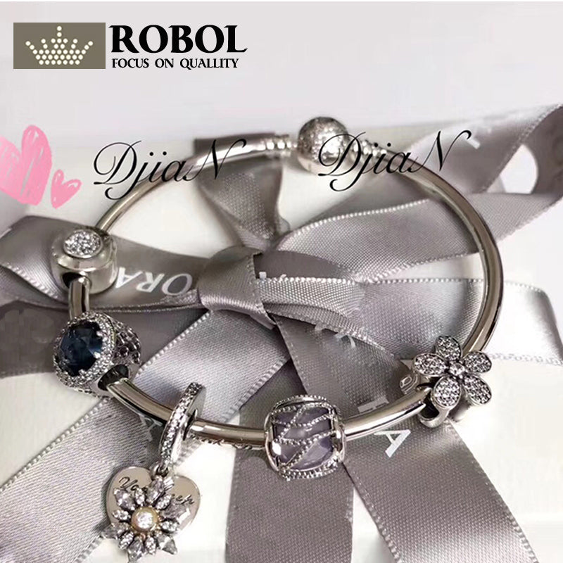 Original 925 Silver Charm Series Bead High quality fashion women charm Lady Jewelry Gift Fashion Pand 1:1 With Logo Bracelet