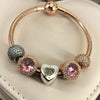 Original 925 Silver Charm Series Bead Pink Rose Gold Lady Jewelry Gift Fashion Pand 1:1 With Logo Original Bracelet