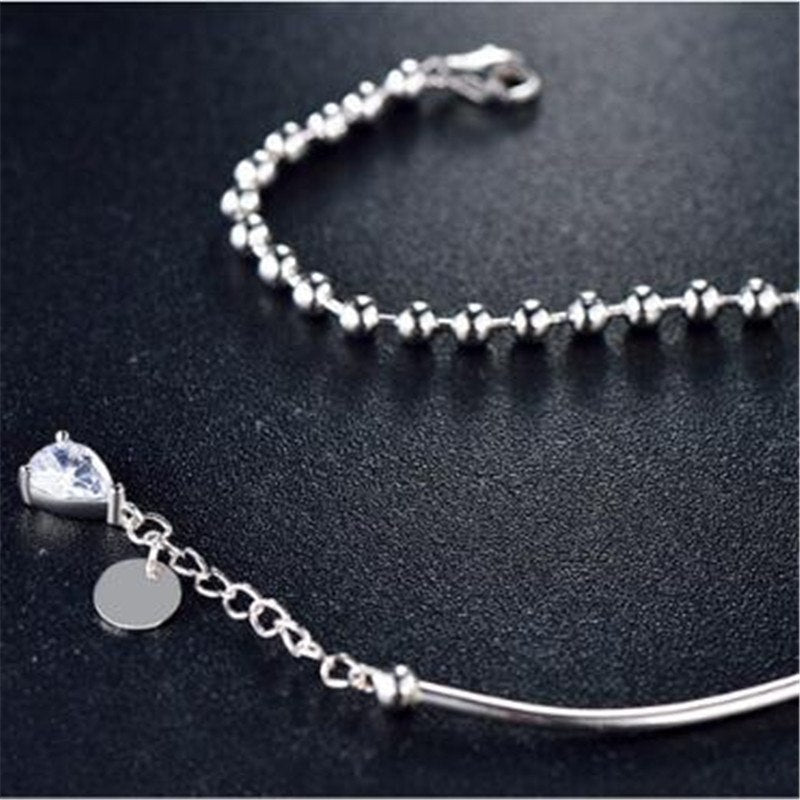 Original 925 Sterling Silver European Charm Bracelet Austrian Crystal Beads Bracelets for Women Authentic Wedding Jewelry