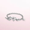 Original 925 Sterling Silver Knotted Heart T-Bar Bracelet Fit European Brand Beacelet Silver 925 Jewelry