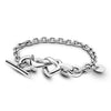 Original 925 Sterling Silver Knotted Heart T-Bar Bracelet Fit European Brand Beacelet Silver 925 Jewelry