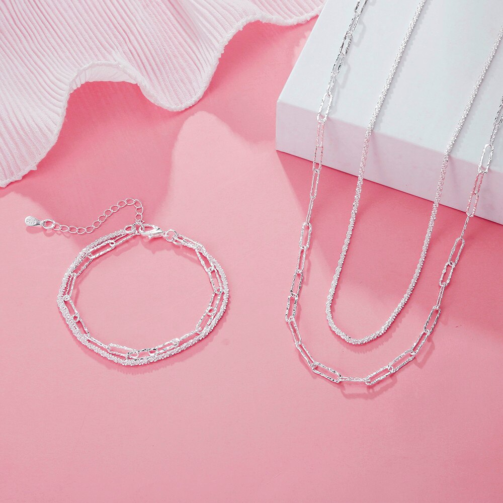 Original 925 Sterling silver Beautiful bracelets necklaces for women designer party wedding Jewelry sets gifts