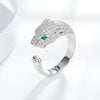 Original 925 Sterling silver  Crystal leopard head Rings for women designer party wedding Jewelry Christmas gifts