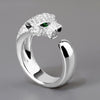 Original 925 Sterling silver  Crystal leopard head Rings for women designer party wedding Jewelry Christmas gifts