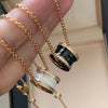 Original Brand Necklace  Thin Waist Ceramic 100%925 Sterling Silver Necklace For Women   Jewelry  Gift