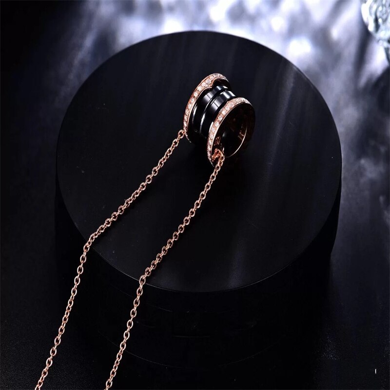 Original Brand Necklace  Thin Waist Ceramic 100%925 Sterling Silver Necklace For Women   Jewelry  Gift