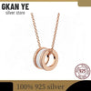 Original Brand Necklace  Thin Waist Ceramic 100%925 Sterling Silver Necklace For Women   Jewelry  Gift