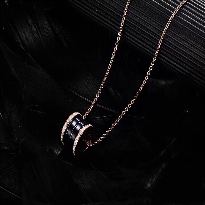 Original Brand Necklace  Thin Waist Ceramic 100%925 Sterling Silver Necklace For Women   Jewelry  Gift