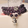 Original Creation Fashion Crystal Bracelet Purple Color with Lovely Catty Multi-layers Girl's Bracelet