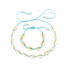 Original Design Shells Necklace Bracelet One Set Natural Seashells Knit Chain Rope Girl Choker Bracelets Jewelry Gift Adjustable