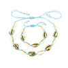 Original Design Shells Necklace Bracelet One Set Natural Seashells Knit Chain Rope Girl Choker Bracelets Jewelry Gift Adjustable