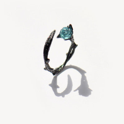 Original Design Thorny Rose Vintage Stud Earrings For Women Black Gold Plated 925 Sterling Silver Fine Jewelry Creative Earrings