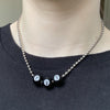 Original Korean ins Harajuku Black 8 ball ball bead necklace female student trampy versatile hiphop Necklace cool