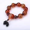 Original Natural Agate Round Beads Strand Bracelet For Man And Women High Luster Red Buddha Beads Bracelet Crystal Lucky Jewelry