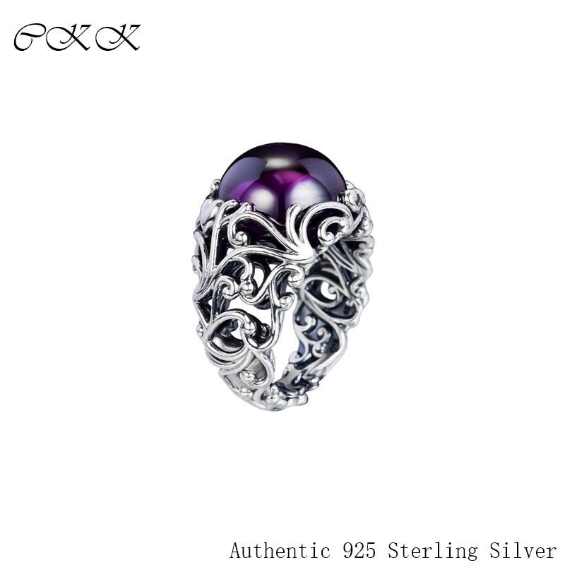 Original New Rings 100% 925 Sterling Silver Jewelry Regal Dazzling Beauty Ring, Purple CZ Fine Jewelry for Women Gift PFR182